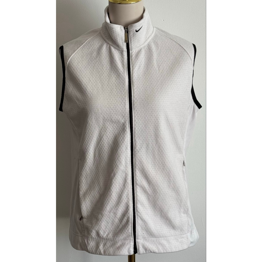 Women's Nike Golf White & Black Full Zip Vest M